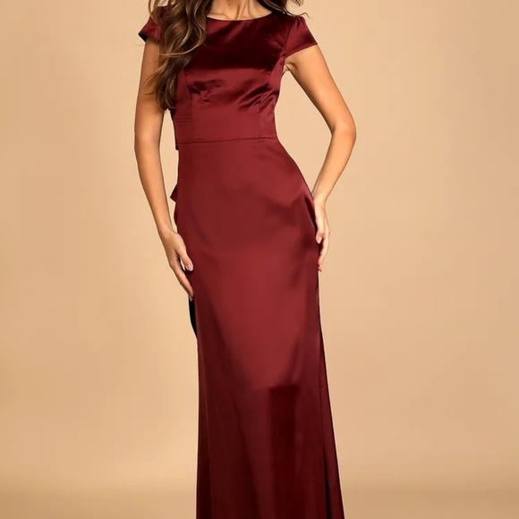 Lulus Dresses & Skirts - Maroon Satin Gown